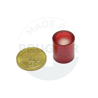 Aimant cylindrique 14mm rouge transparent | © Brugger GmbH