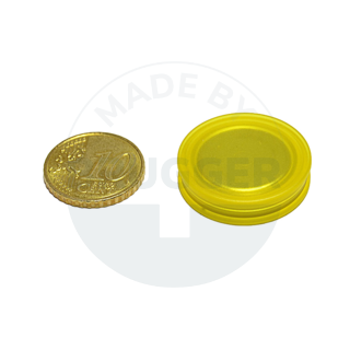 Glass board magnet round yellow transparent 25mm | © Brugger GmbH