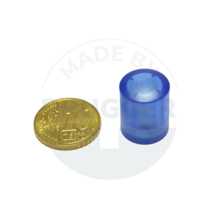 Cylinder magnet 14mm blue transparent | © Brugger GmbH