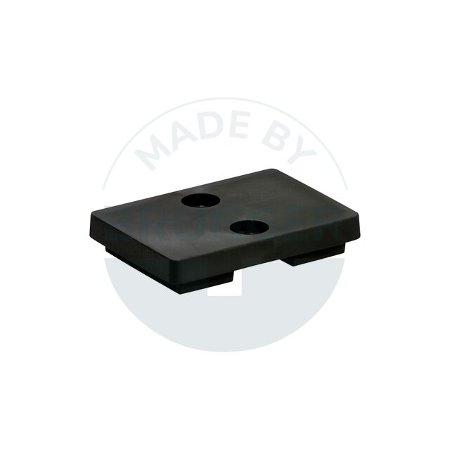 Gummiertes Magnetsystem schwarz rechteckig 70x50mm | © Brugger GmbH