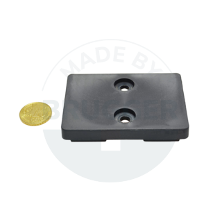 Rubberised magnet systems rectangular black 70x50mm | © Brugger GmbH