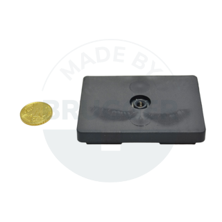 Rubberised magnet systems rectangular black 70x50mm | © Brugger GmbH