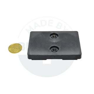 Rubberised magnet systems rectangular black 70x50mm | © Brugger GmbH