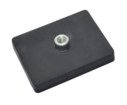Gummiertes Magnetsystem mit Gewindebuchse rechteckig schwarz | © Brugger GmbH