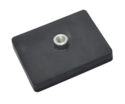 Gummiertes Magnetsystem mit Gewindebuchse rechteckig schwarz | © Brugger GmbH