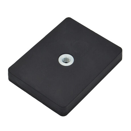 Gummiertes Magnetsystem mit Innengewinde rechteckig schwarz | © Brugger GmbH