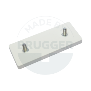 Gummiertes Magnetsystem mit Außengewinde rechteckig weiß | © Brugger GmbH
