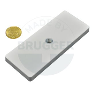 Système magnétique caoutchouté avec filetage intérieur rectangulaire blanc | © Brugger GmbH