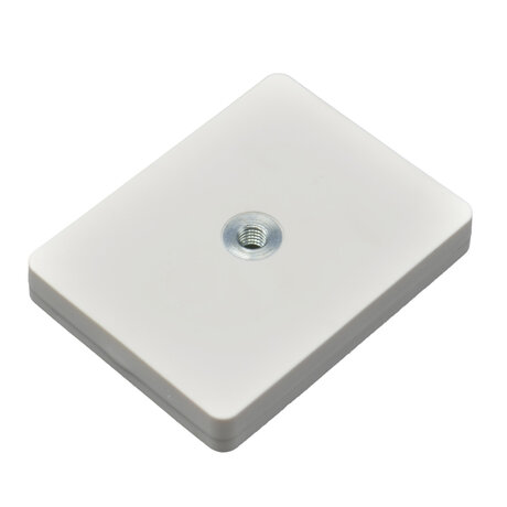 Gummiertes Magnetsystem mit Innengewinde rechteckig weiß | © Brugger GmbH