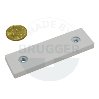 Système magnétique caoutchouté avec filetage intérieur rectangulaire blanc | © Brugger GmbH