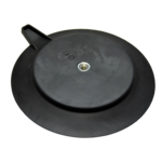 Gummiertes Magnetsystem schwarz Ø 125mm mit Innengewinde, Dichtlippe und Ablöslasche | © Brugger GmbH