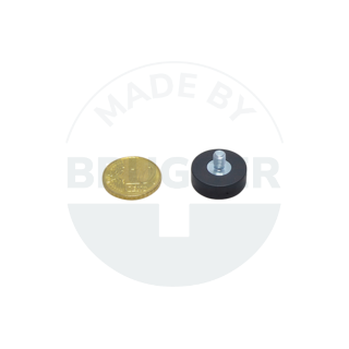 Gummierter Magnet mit Außengewinde 18mm M4x6 | © Brugger GmbH