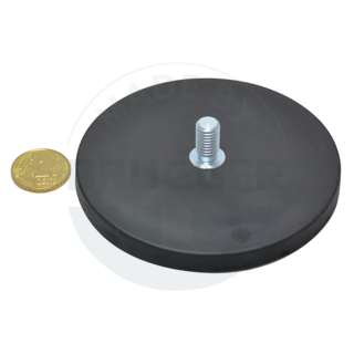 Gummierter Magnet mit Außengewinde 88mm M8x15 | © Brugger GmbH