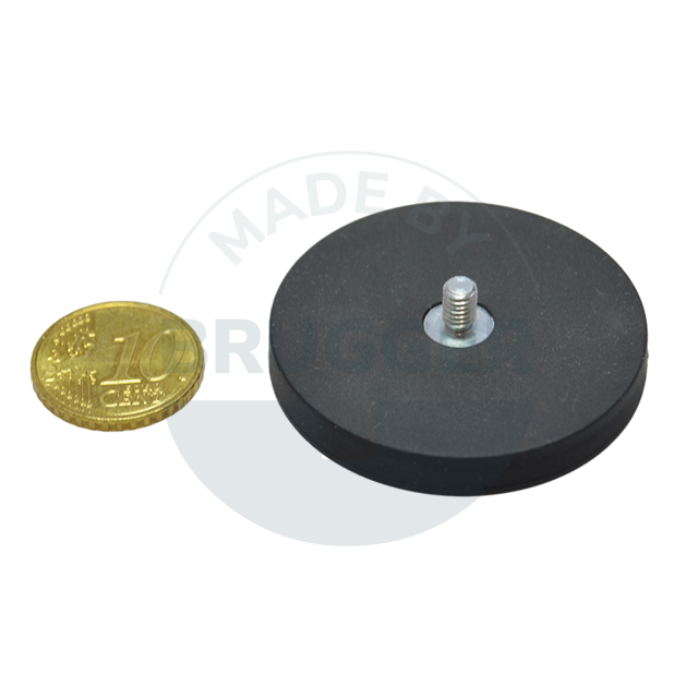 Gummierter Magnet mit Außengewinde 43mm M4x6 | © Brugger GmbH