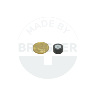 Rubberised magnet with internal thread 12mm M3 | © Brugger GmbH