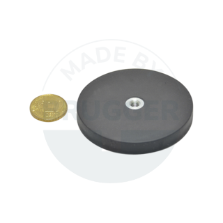 Rubberised magnet with internal thread 57mm M5 | © Brugger GmbH