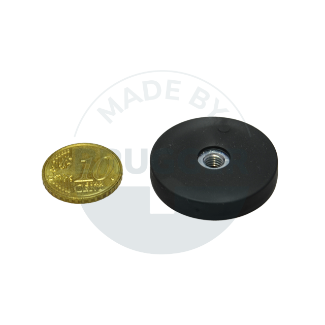 Gummierter Magnet mit Innengewinde | © Brugger GmbH