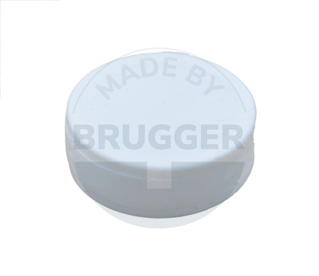 Magnet mit weißem Kunstoffmantel und beidseitige Haftfläche  | © Brugger GmbH Magnetsysteme