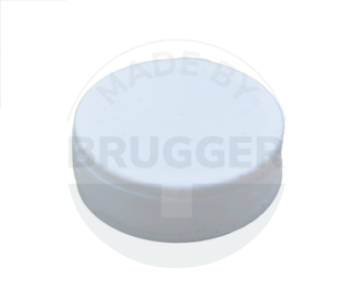 Magnet mit weißem Kunstoffmantel und beidseitige Haftfläche  | © Brugger GmbH Magnetsysteme