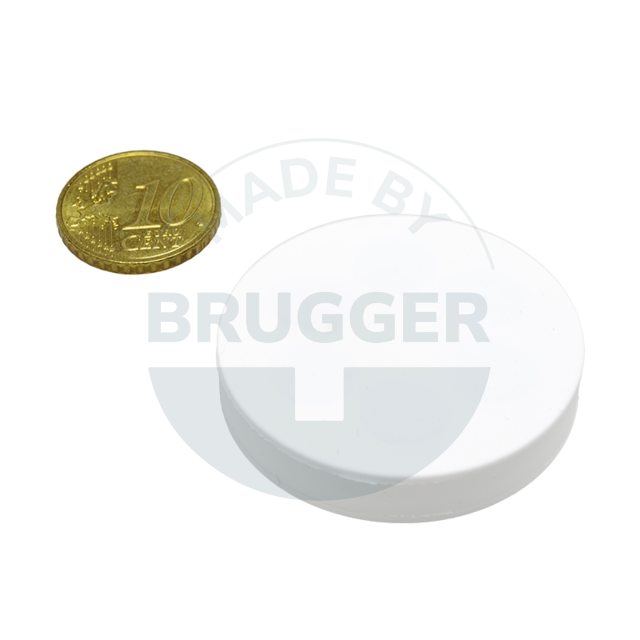 Magnet mit Kunstoffmantel und beidseitige Haftfläche 43mm | © Brugger Gmbh Magnetsysteme
