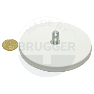 Gummierter Magnet mit Außengewinde 88mm M8x15 | © Brugger GmbH
