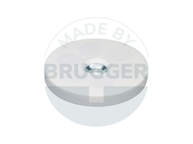 Gummierter Magnet mit Bohrung und Senkung 43mm | © Brugger GmbH