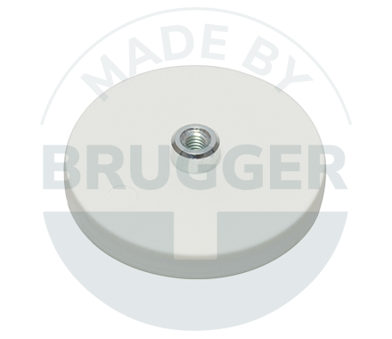 Gummierter Magnet mit Gewindebuchse 43mm M4 | © Brugger GmbH
