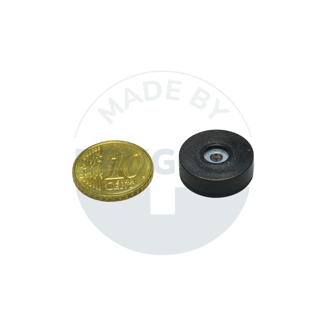 Magnet mit Kunstoffmantel und gummierter Haftfläche 18mm | © Brugger GmbH