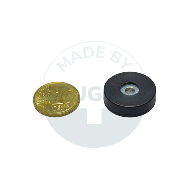 Magnet mit Kunstoffmantel und gummierter Haftfläche 22mm | © Brugger GmbH