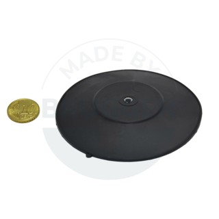 Round rubberised magnet system black with internal thread and suction cup | © Brugger GmbH