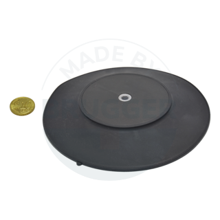 Round rubberised magnet system black with internal thread and suction cup | © Brugger GmbH
