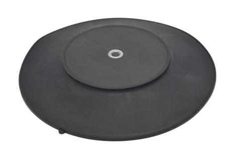 rundes gummiertes Magnetsystem schwarz mit Innengewinde und Saugnapf | © Brugger GmbH