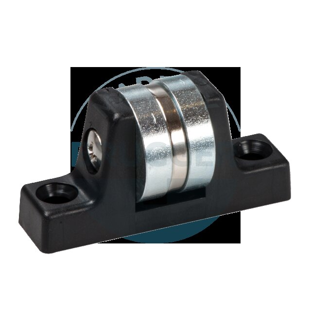 Magnetischer Türanschlag mit runden Polflächen und Haftwinkel von über 280° | © Brugger GmbH