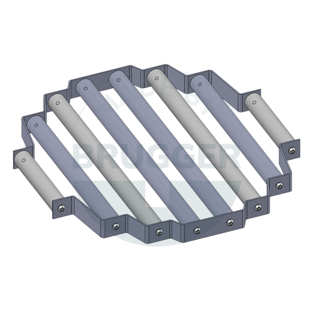 Magnetic filter grille round made of NdFeB screwed version Design drawing | © Brugger GmbH