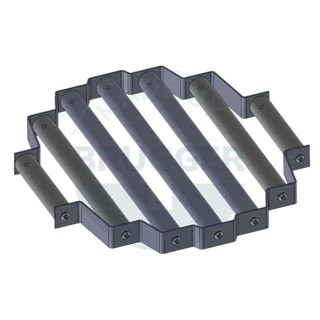 Magnetic filter grille round made of NdFeB screwed version Design drawing | © Brugger GmbH