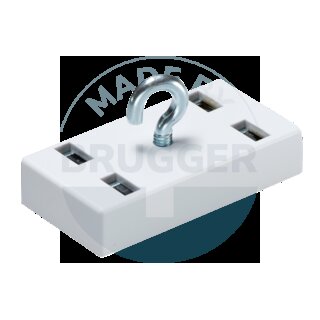 Hakenmagnet-LEMAG-w-start | © Brugger GmbH Hakenmagnet Kunstoffgehäuse rechteckig weiß | © Brugger GmbH