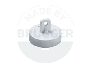 Hakenmagnet aus Hartferrit mit Kunstoffgehäuse rund weiß | © Brugger GmbH