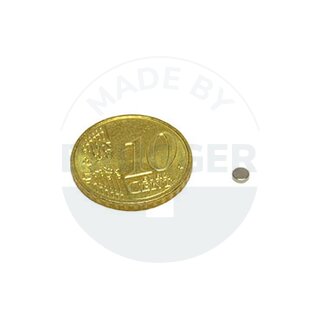 Scheibenmagnet aus NdfeB bis 80° 2,5x1mm | © Brugger GmbH