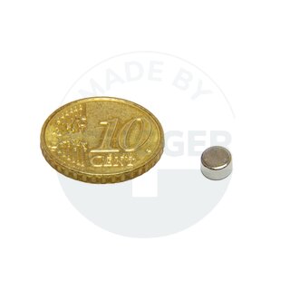 Scheibenmagnet aus NdfeB bis 80° 5x3mm | © Brugger GmbH