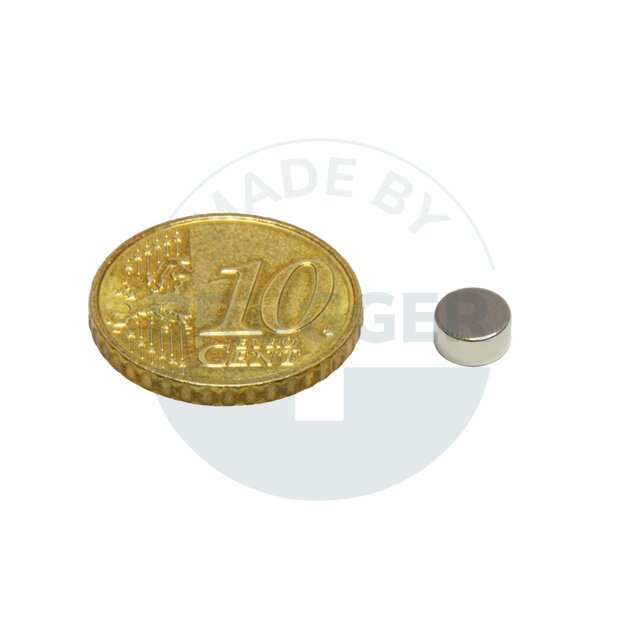 Scheibenmagnet aus NdfeB bis 80° 6x3mm | © Brugger GmbH