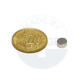 Scheibenmagnet aus NdfeB bis 80° 6x3mm | © Brugger GmbH