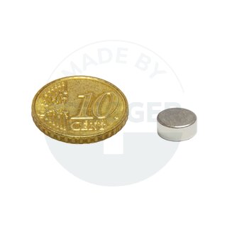 Scheibenmagnet aus NdfeB bis 80° 8x3mm | © Brugger GmbH