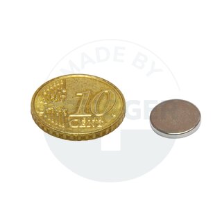 Scheibenmagnet aus NdfeB bis 80°C 10x1mm | © Brugger GmbH