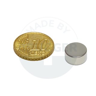 Scheibenmagnet aus NdfeB bis 80°C 10x6mm | © Brugger GmbH