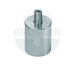 Stabgreifer aus AlNiCo Stahlgehäuse mit Außengewinde verzinkt 20mm M6x10 | © Brugger GmbH