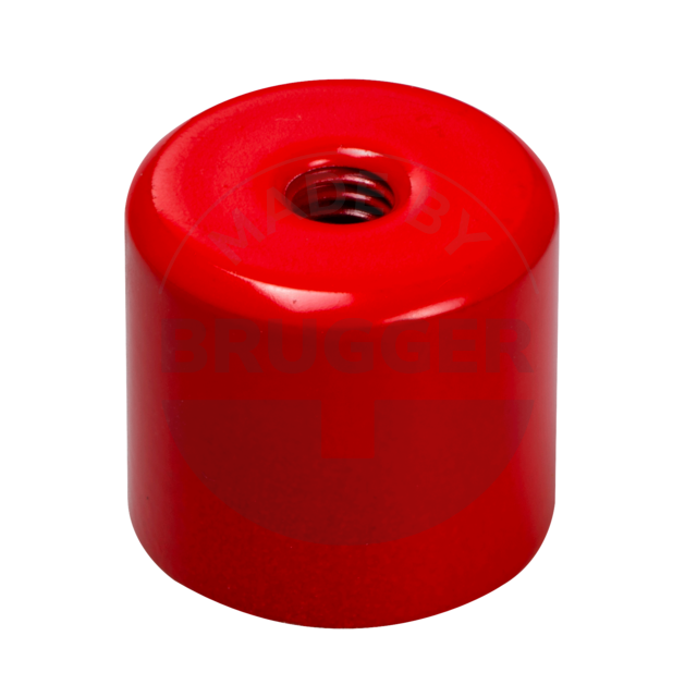 Stabgreifer AlNiCo Stahlgehäuse mit Innengewinde rot lackiert 20mm | © Brugger GmbH