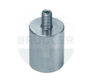 Stabgreifer aus NdFeB Stahlgehäuse mit Außengewinde verzinkt 20mm M6x10 | © Brugger GmbH