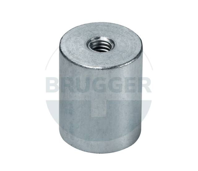 Stabgreifer aus NdFeB Stahlgehäuse mit Innengewinde verzinkt 20mm | © Brugger GmbH