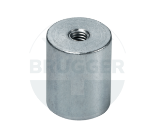Stabgreifer aus NdFeB Stahlgehäuse mit Innengewinde verzinkt 20mm | © Brugger GmbH