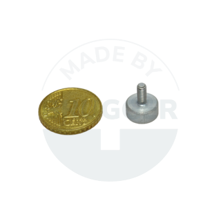 Pot magnet made of hard ferrite steel housing with external thread galvanised 10mm M3x7 | © Brugger GmbH